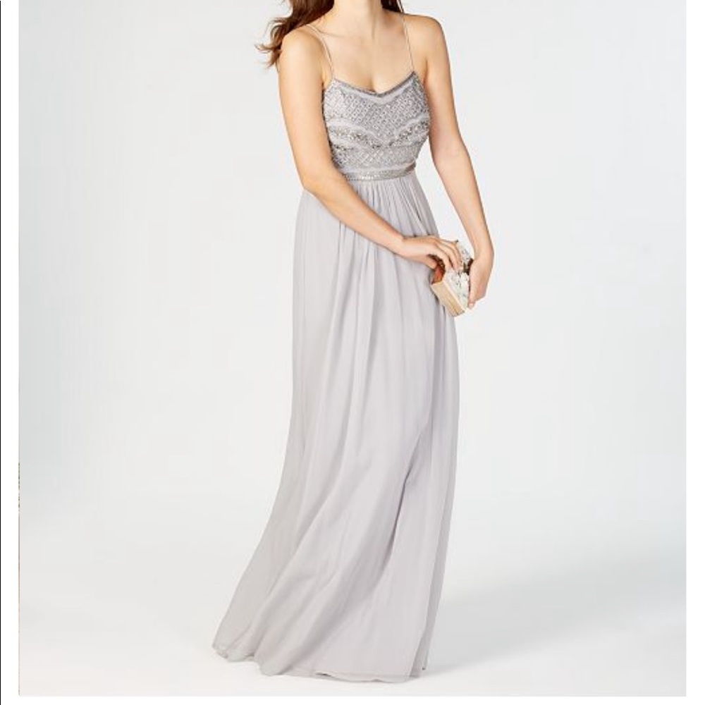 Adrianna Papell Beaded Chiffon Gown